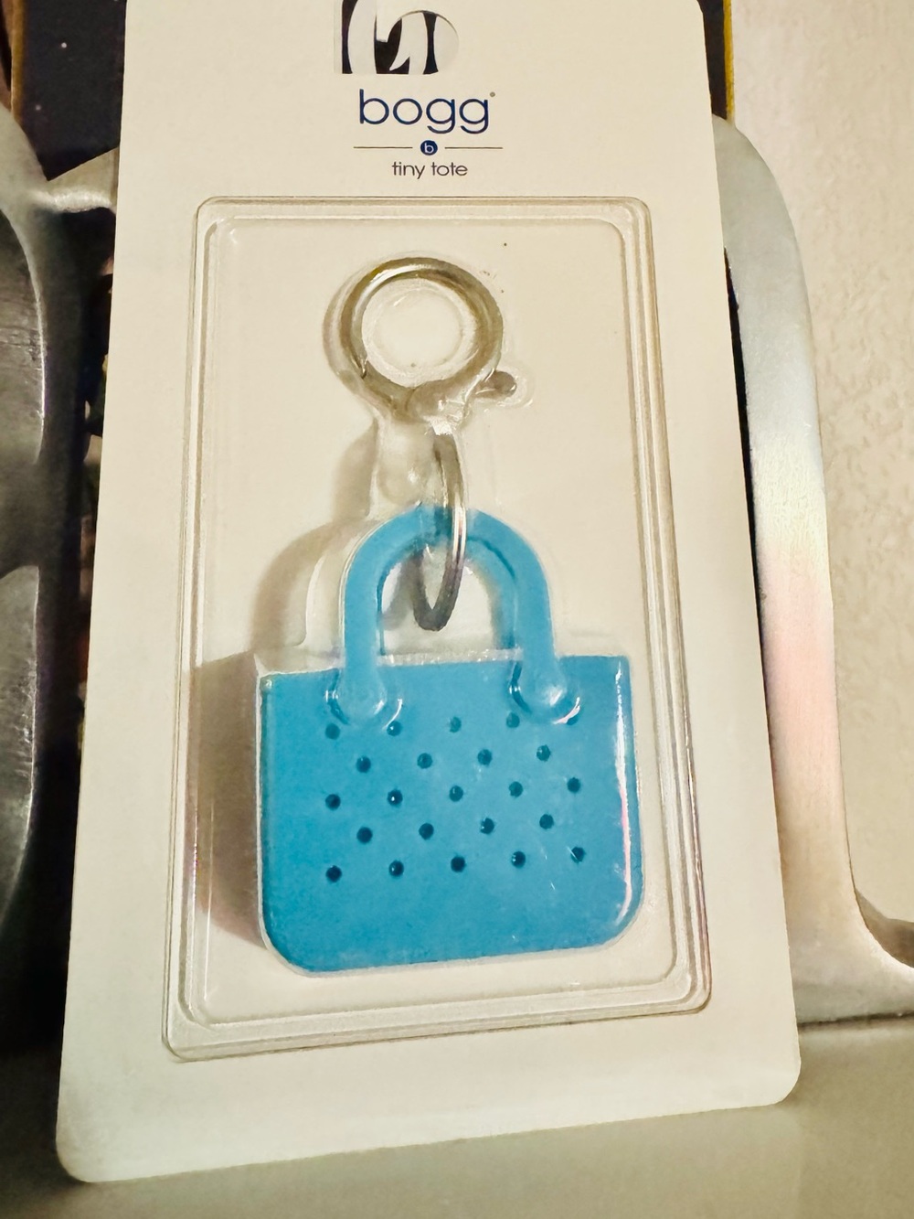 BOGG Bag Tiny Tote Keychain, Purse or backpack Charm in Turquoise